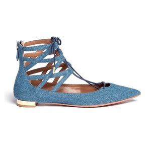 Aquazzura Belgravia Denim Flat